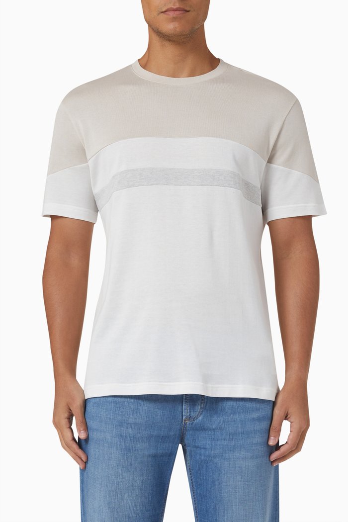 

Striped T-shirt in Cotton, White