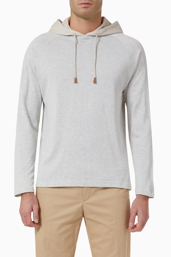 

Hoodie in Cotton, Grey