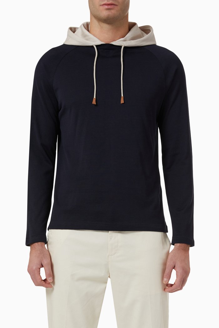 

Hoodie in Cotton, Blue