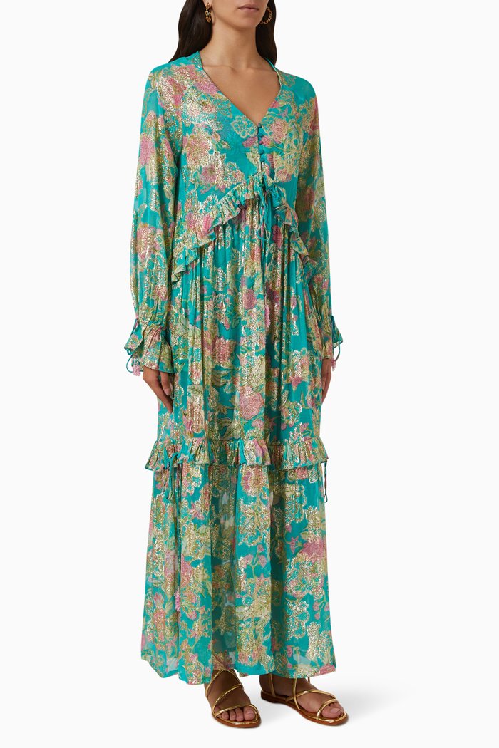 

Floral Print Kaftan, Blue