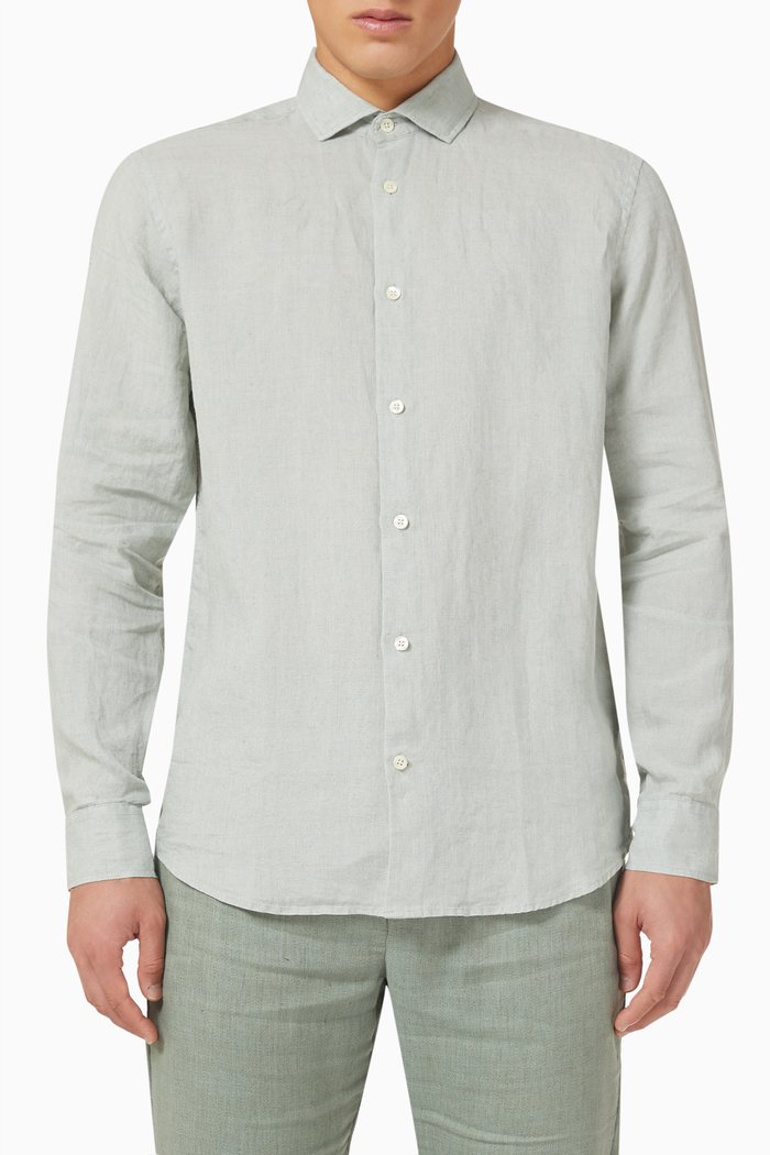 

Antonio Shirt in Linen, Green
