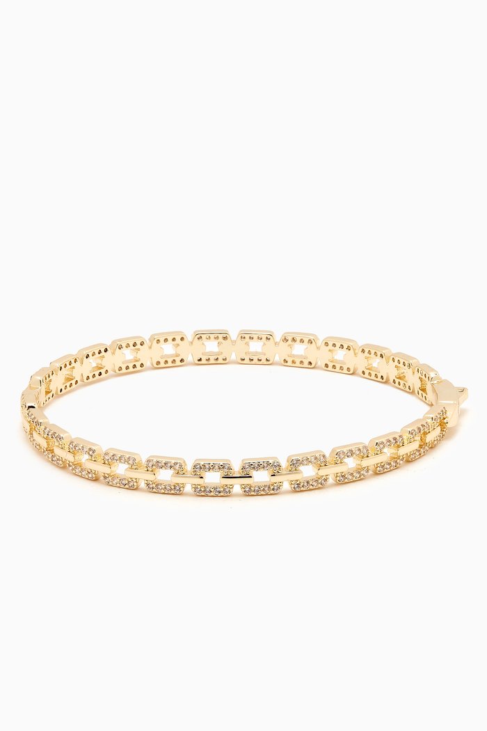 

Hinge-link Bracelet in 14kt Gold-plated Brass