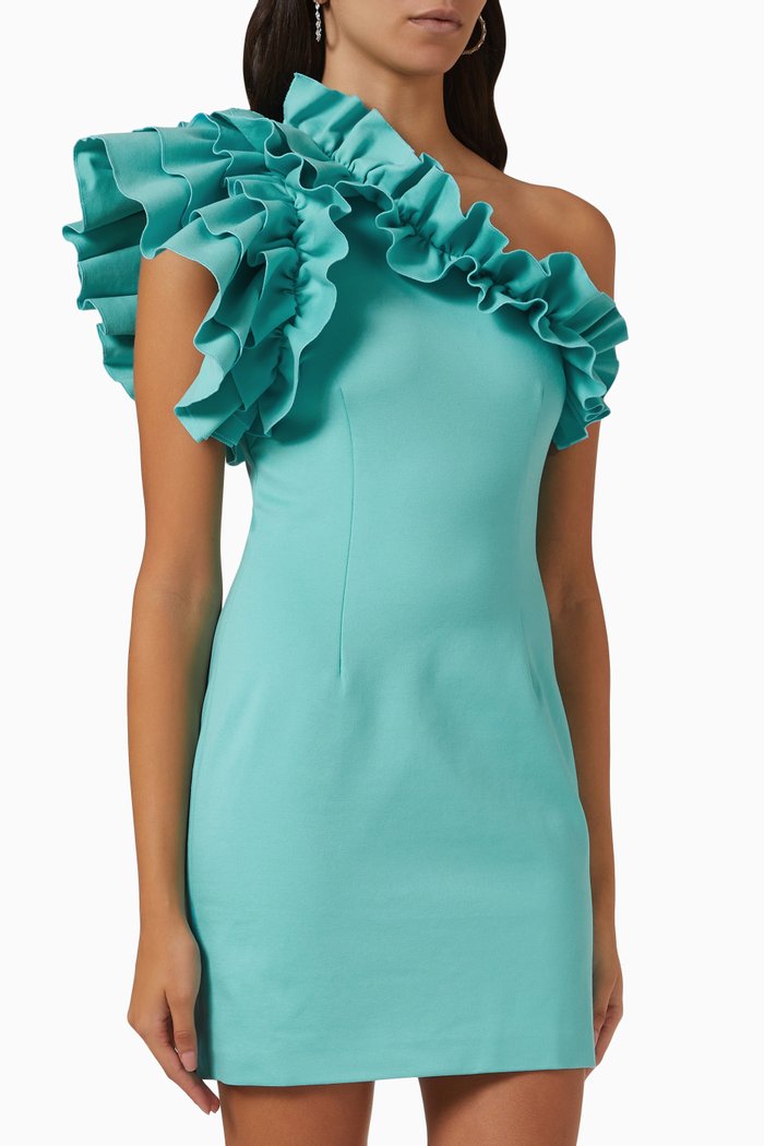 Homage Mini Dress in Stretch Viscose, Blue