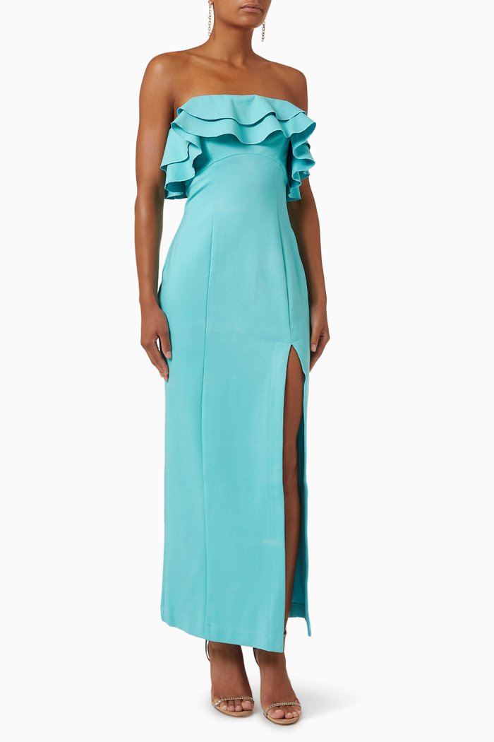 

Chimera Maxi Dress in Stretch Viscose, Blue