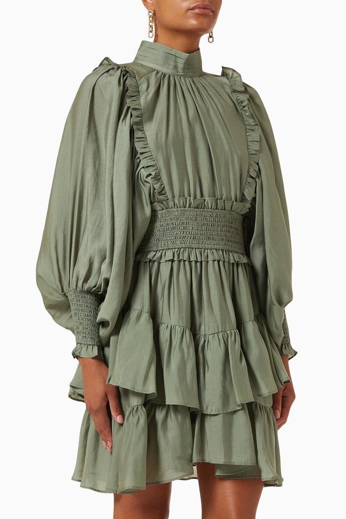 

Inversion Mini Dress in Voile, Brown