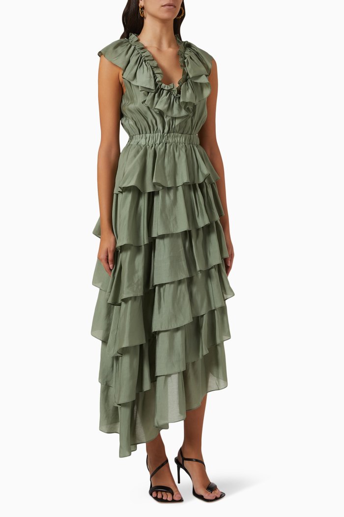 

Aquiline Dress in Voile, Brown