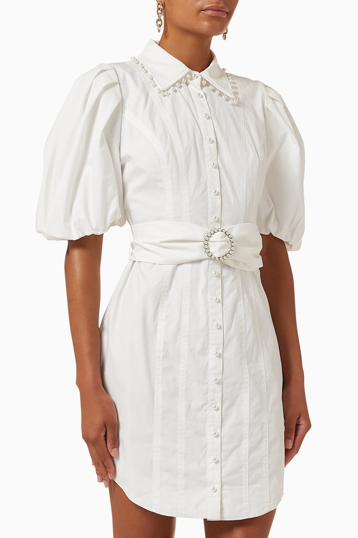 

Stardust Mini Dress in Cotton, White