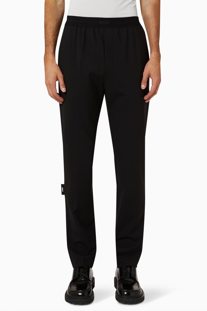 Tailoring Pants in Stretch Virgin Wool, Black