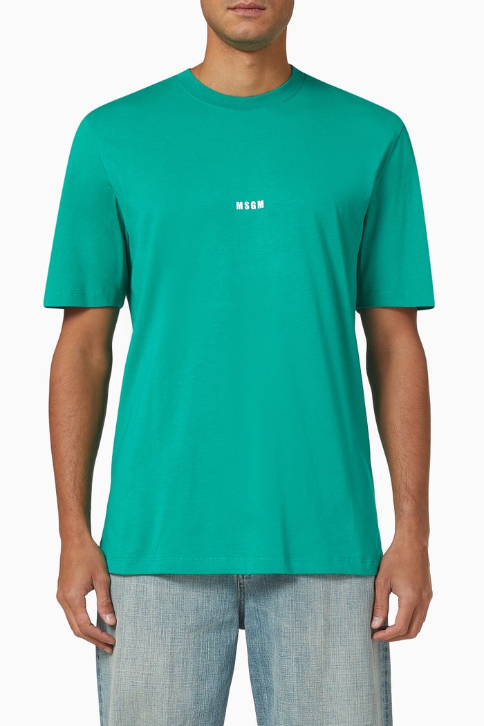 Logo T-shirt in Cotton Jersey, Green