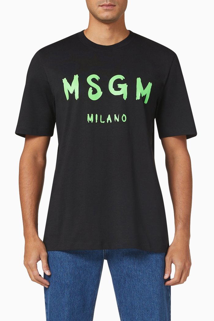 Logo T-shirt in Cotton Jersey, Black