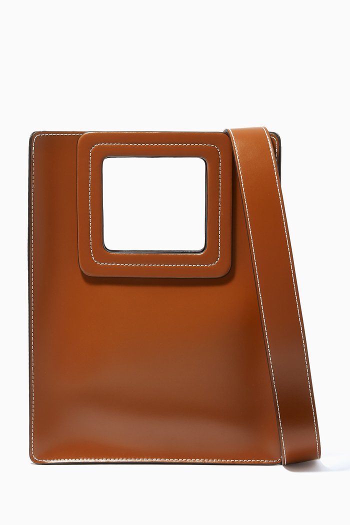 

Tall Shirley Bag in Calfskin, Brown