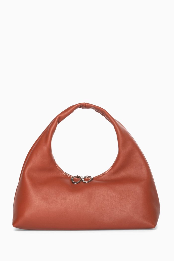 

Mini Enzo Shoulder Bag in Leather, Brown
