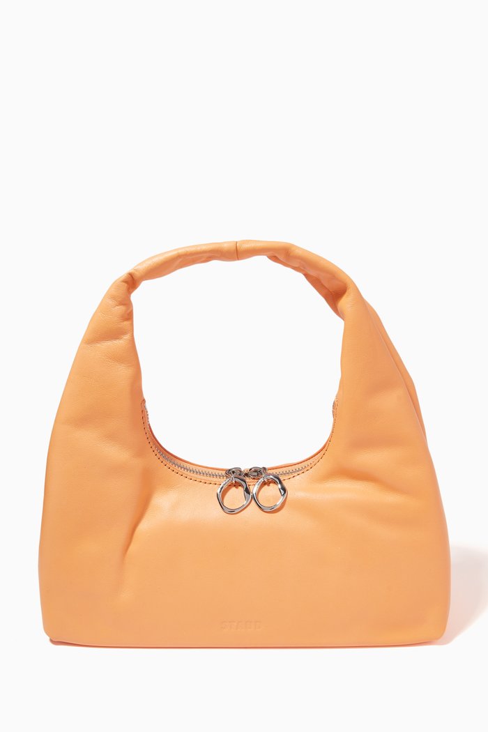 Mini Enzo Shoulder Bag in Leather, Orange