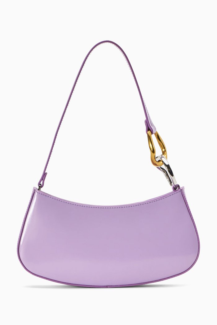 

Ollie Shoulder Bag in Leather, Purple