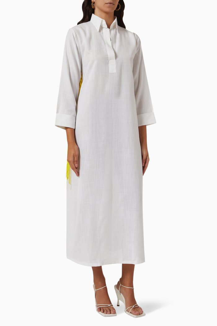 

Fringed Dress, White