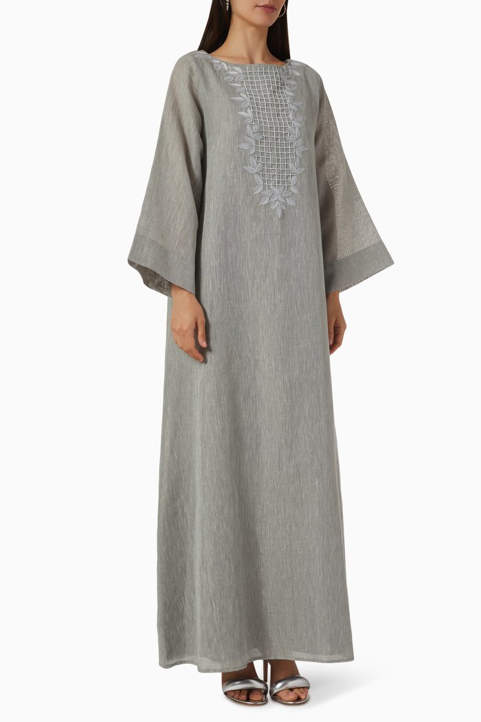 

Embroidered Kaftan, Grey