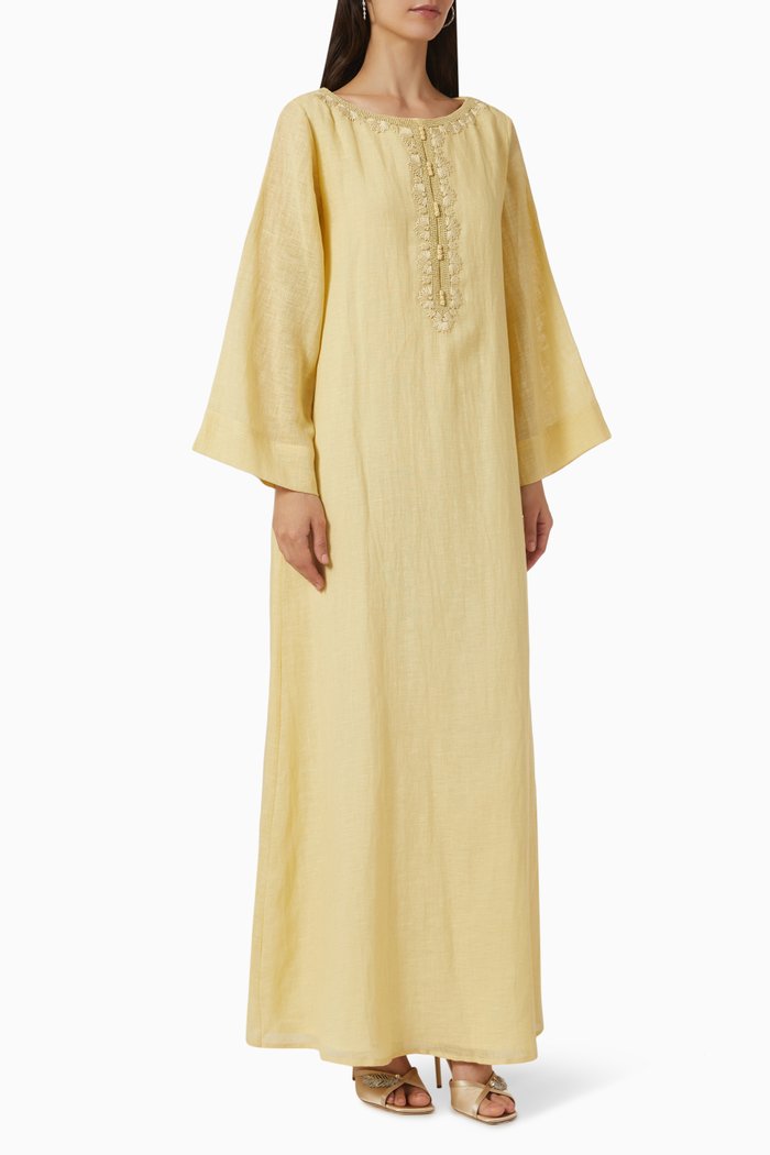 

Embroidered Kaftan, Yellow