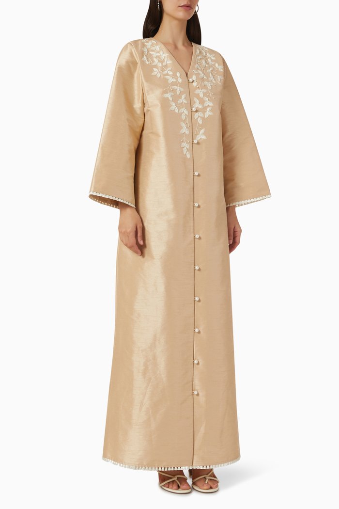 

Embroidered Button Kaftan, Neutral