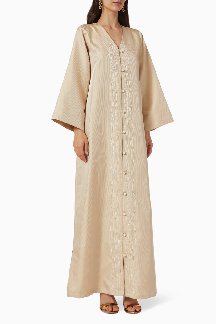 

Embellished Button Kaftan, Neutral