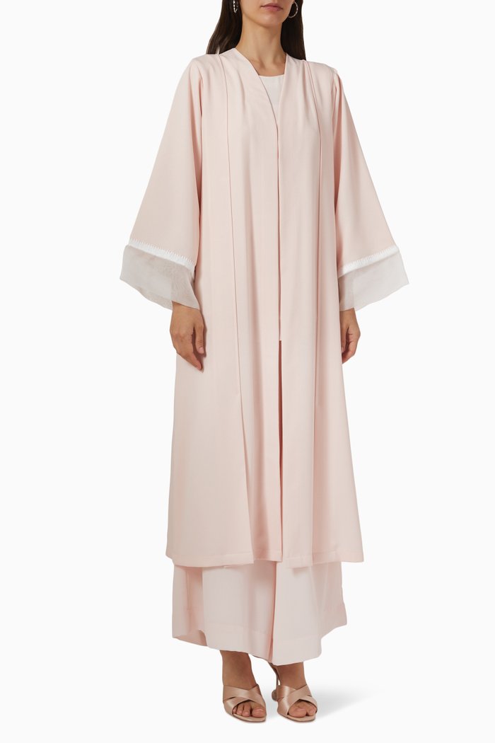 

3 Piece Abaya Set, Pink