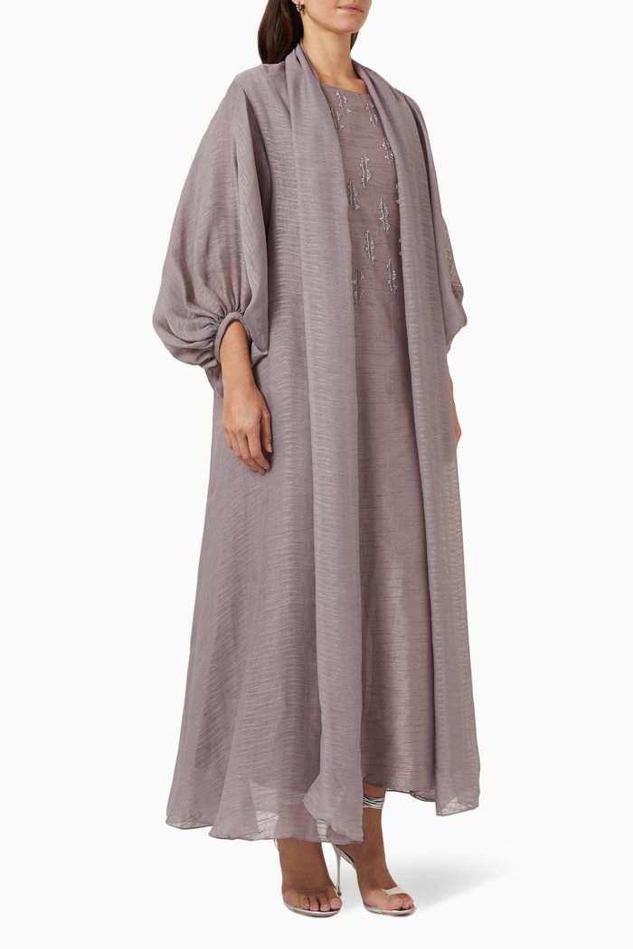 

Puff Sleeve Abaya Set, Green