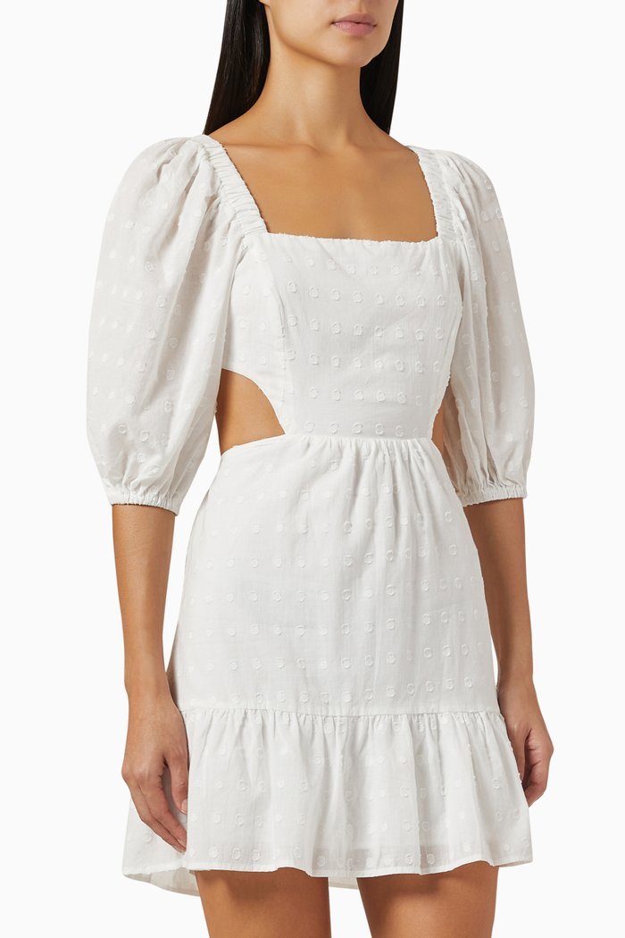 

Whitewash Mini Dress in Cotton, White