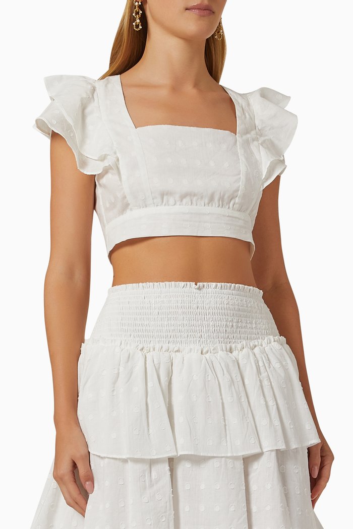 

Whitewash Crop Top in Cotton, White