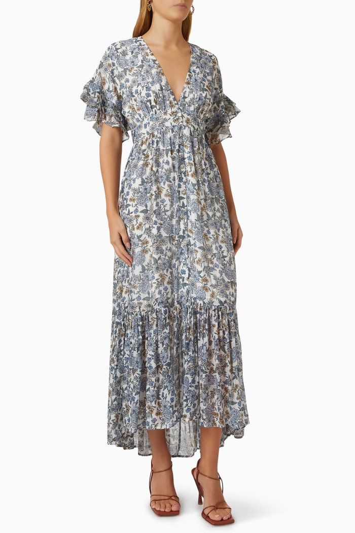 

Darcy Maxi Dress in Viscose, Blue