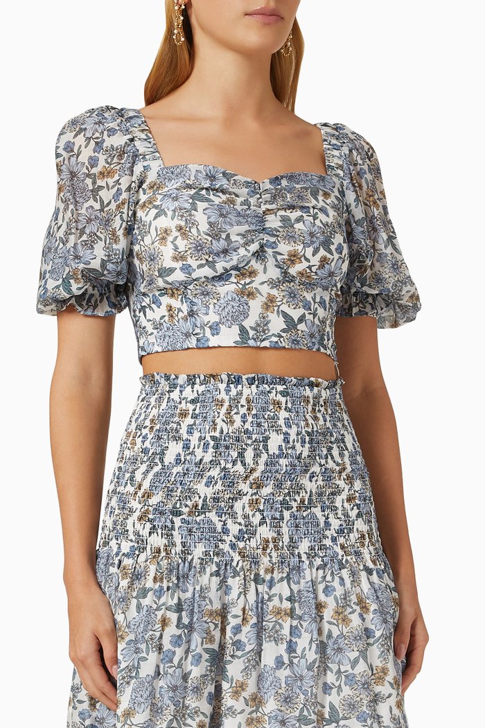

Darcy Crop Top in Viscose, Blue