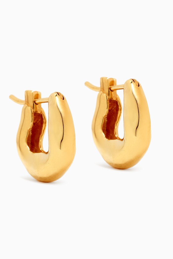 

Wave Mini Hoop Earrings in 18k Gold-plated Brass