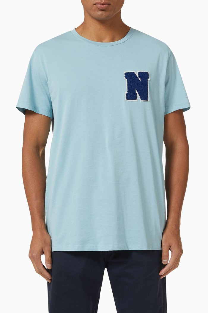 

Huntington Varsity T-shirt in Cotton Jersey, Blue