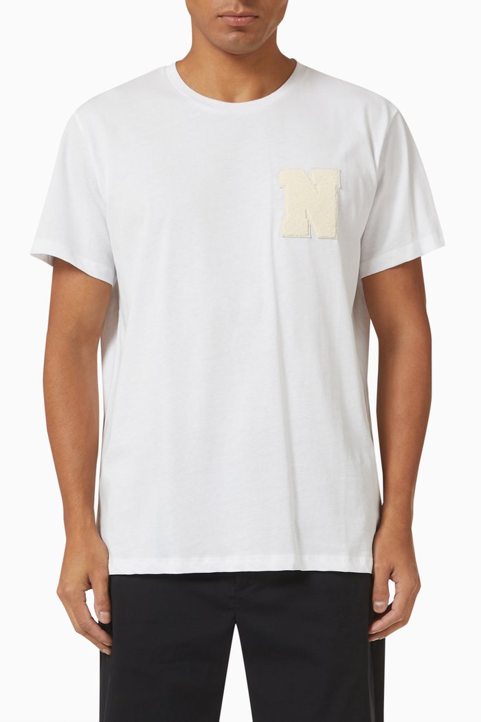 

Huntington Varsity T-shirt in Cotton Jersey, White
