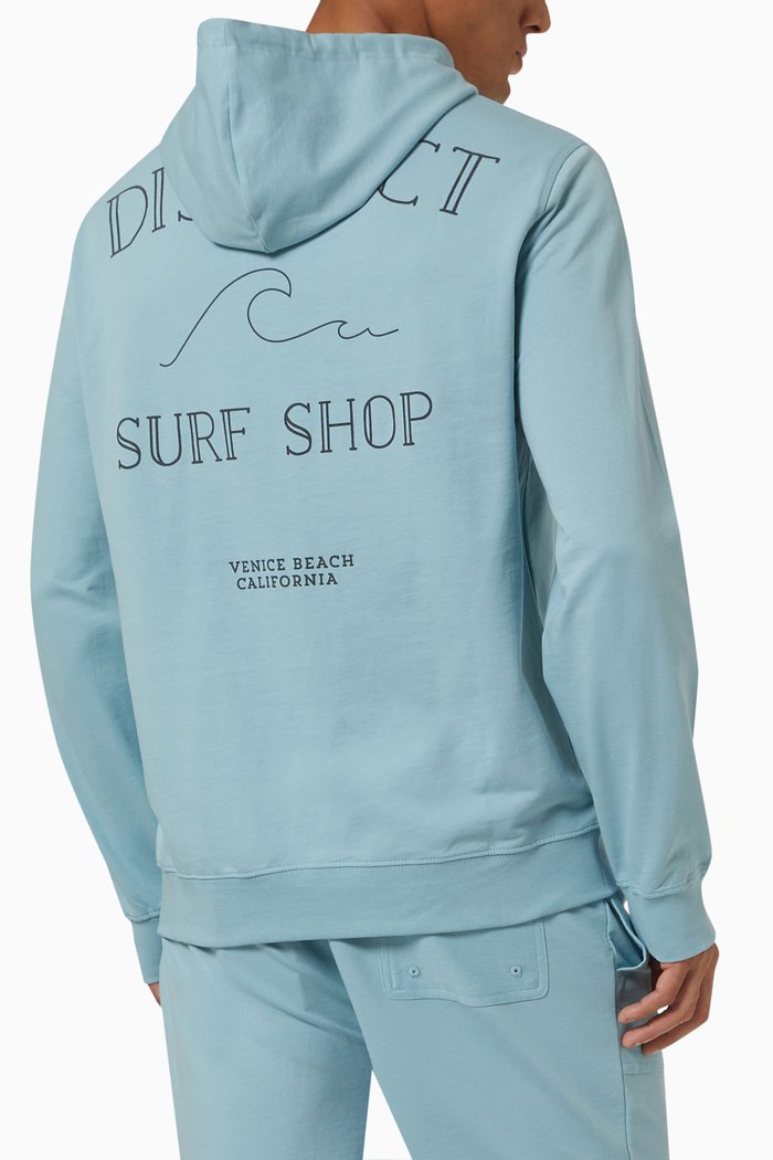 

Wave Hooded Sweatshirt in Cotton, Blue