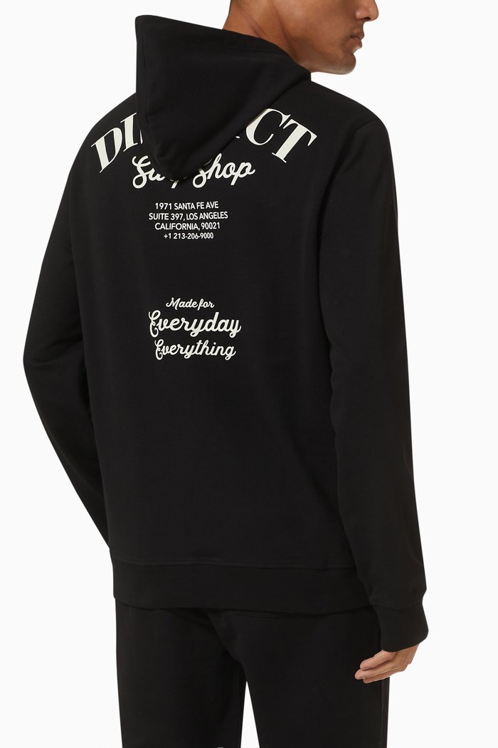 District Hoodie in Cotton, Black
