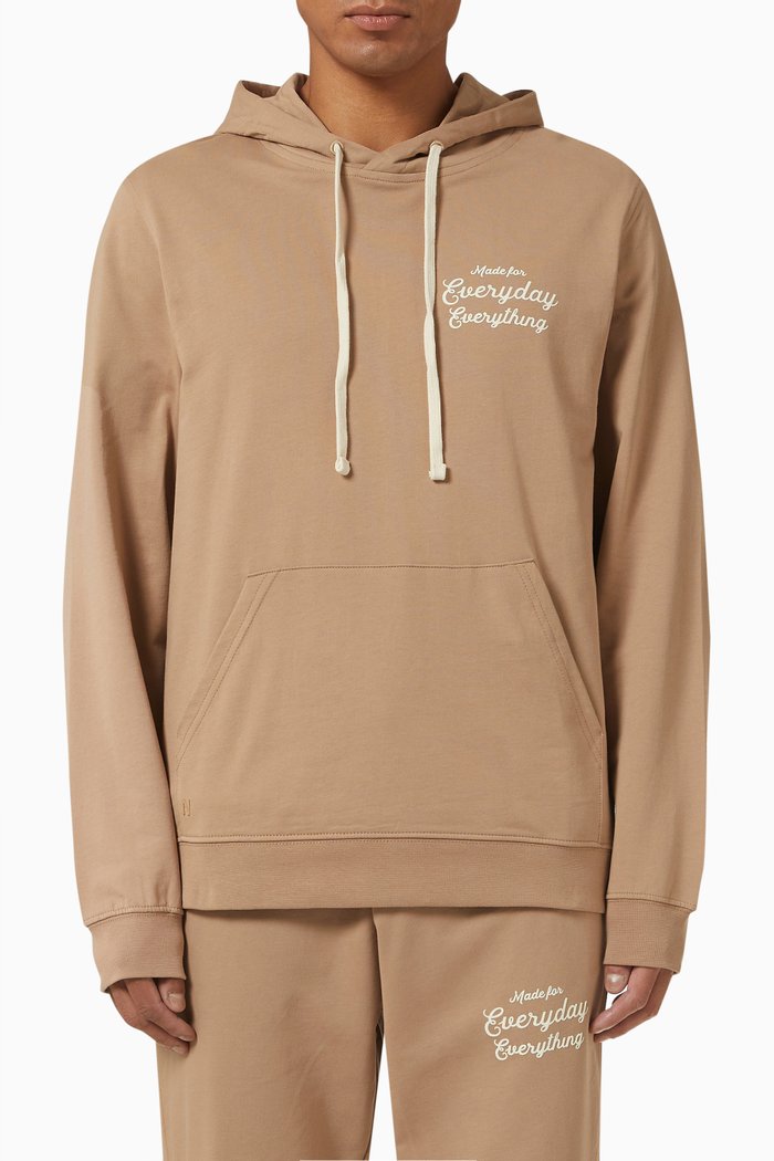 

District Hoodie in Cotton, Brown