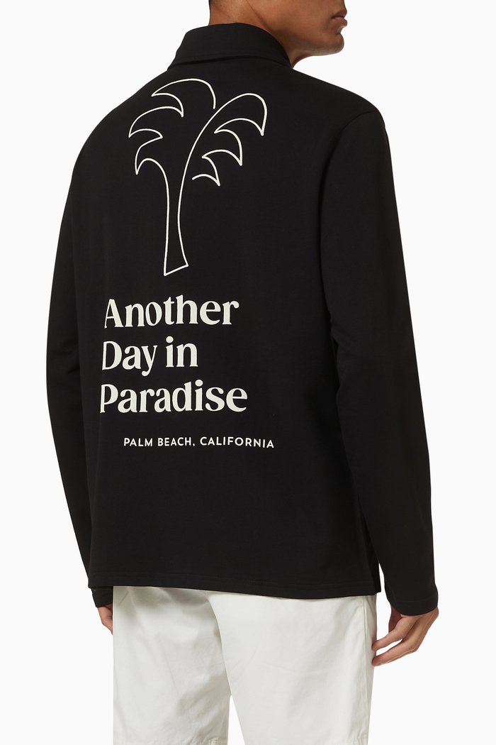 

Paradise Zip-Through Sweatshirt in Cotton, Black