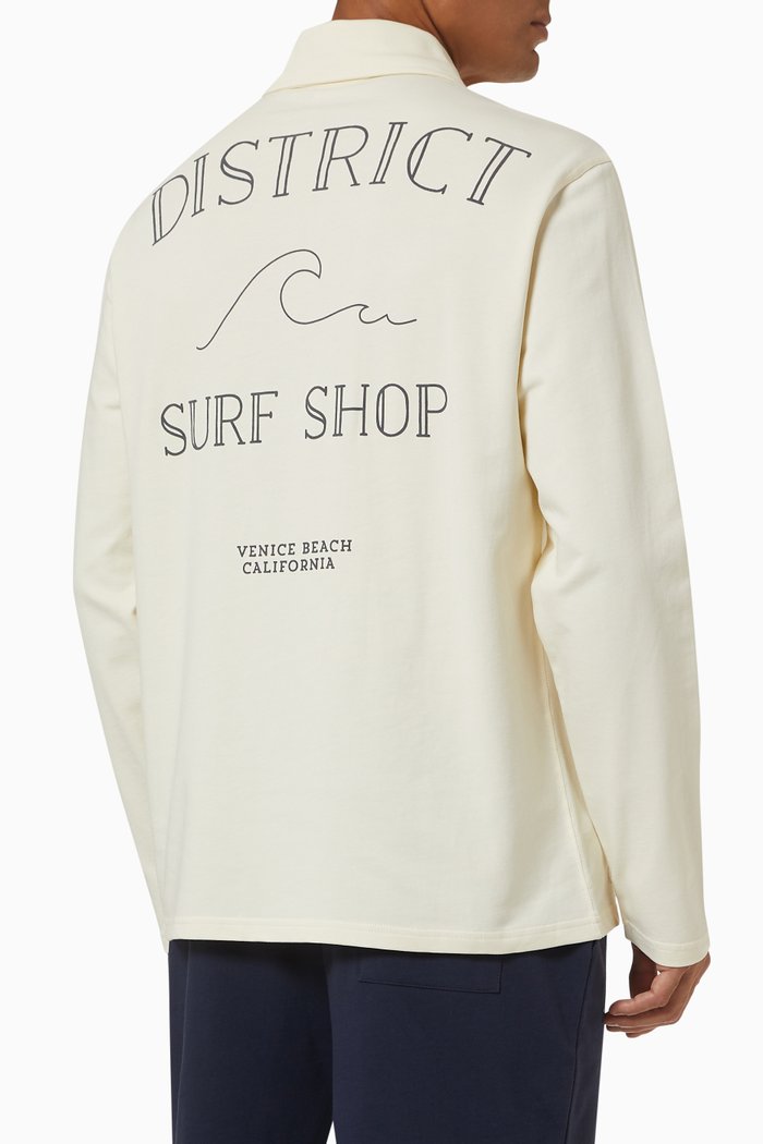 

Wave Zip-Through Sweatshirt in Cotton, Neutral