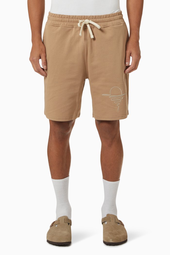 

Wave Sweat Shorts in Cotton, Brown