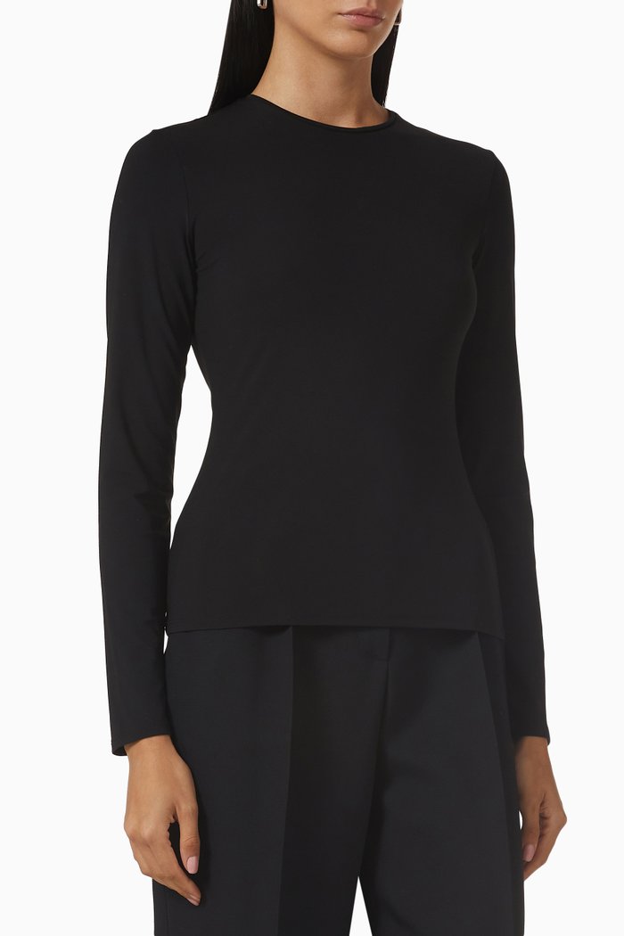 

Iverness Long Sleeve Top in Jersey, Black