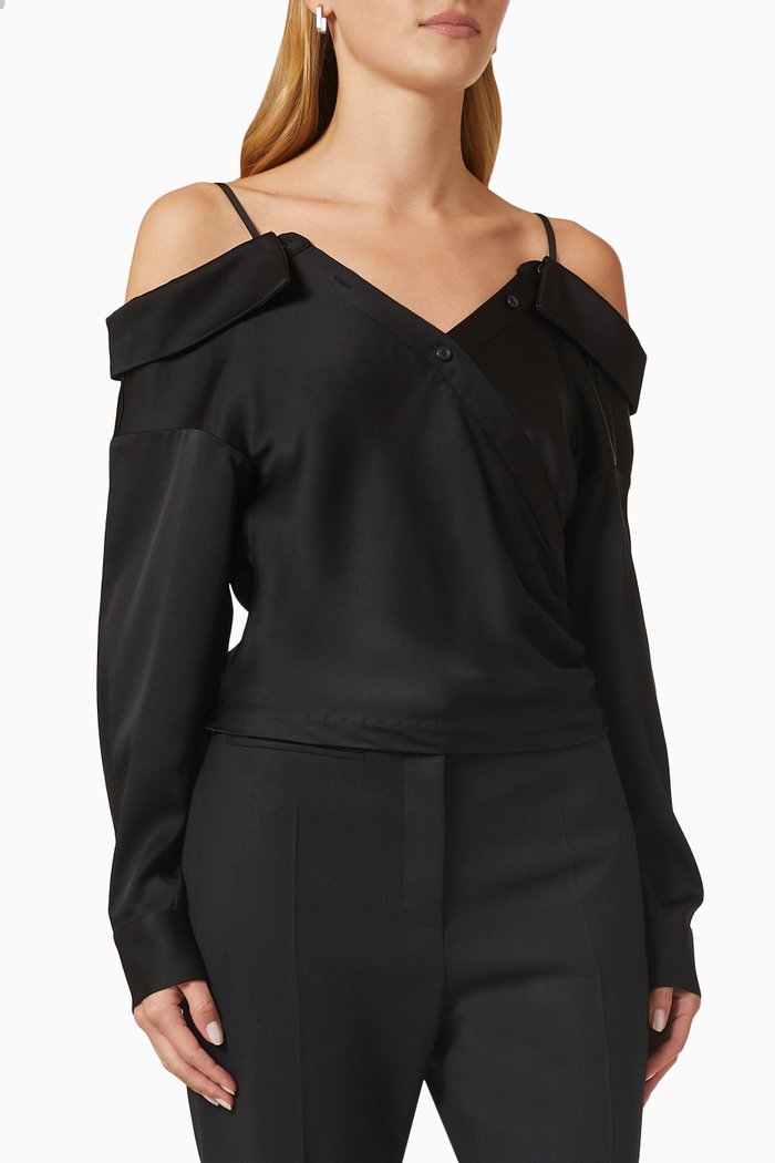 

Haley Top in Charmeuse, Black