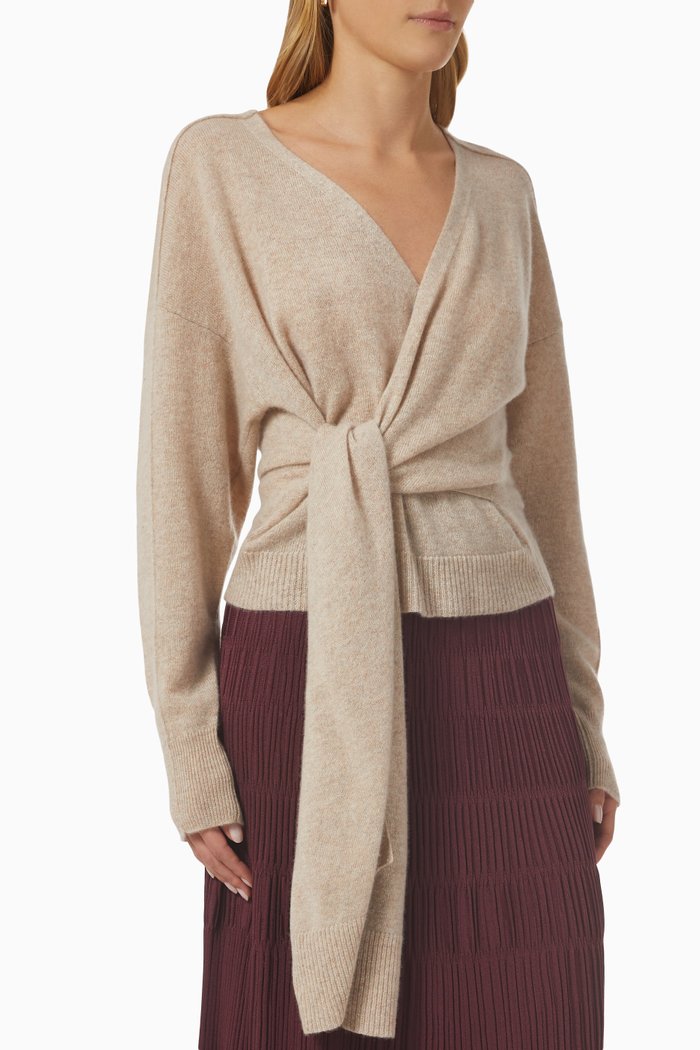 

Anna Wrap Top in Cashmere, Neutral