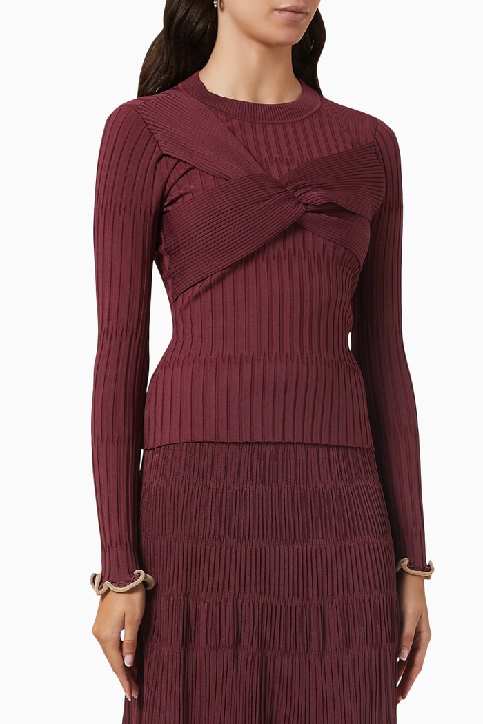 

Nolan Top in Compact Rib-Knit, Red