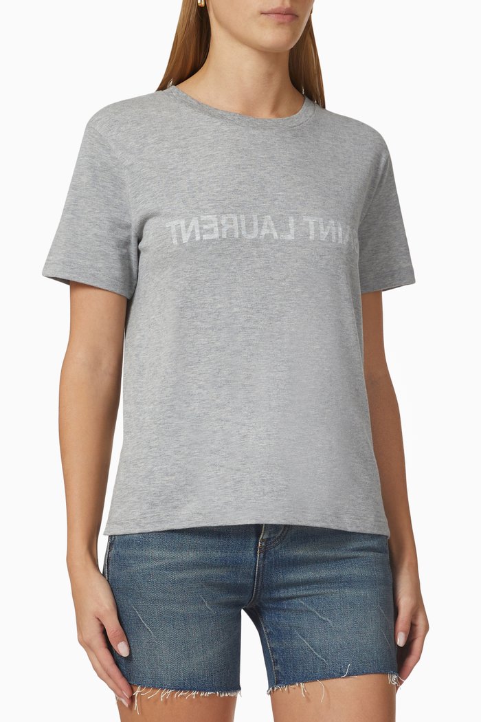 

Reverse Logo T-shirt in Cotton, Grey