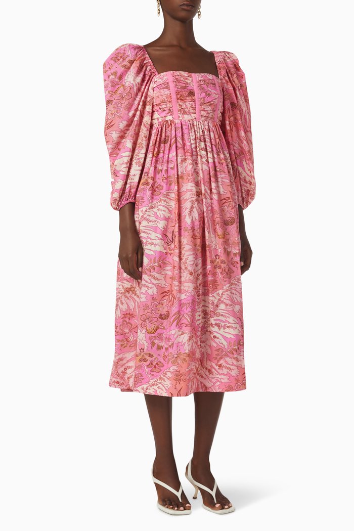 Leilani Dress in Cotton, Pink