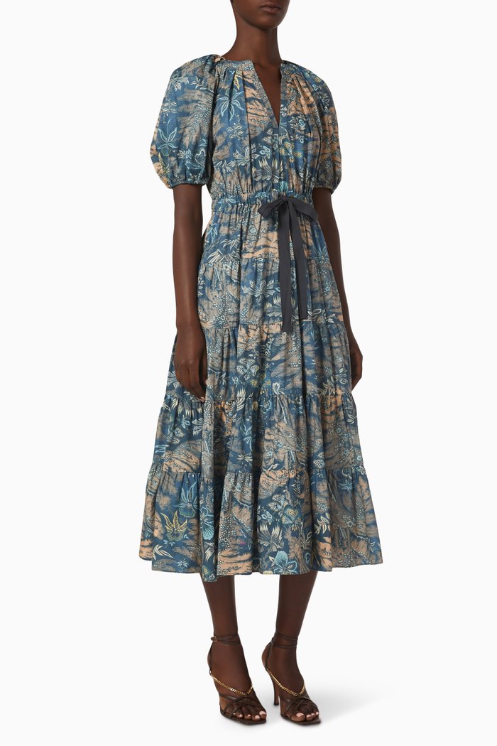 

Olina Dress in Cotton, Blue