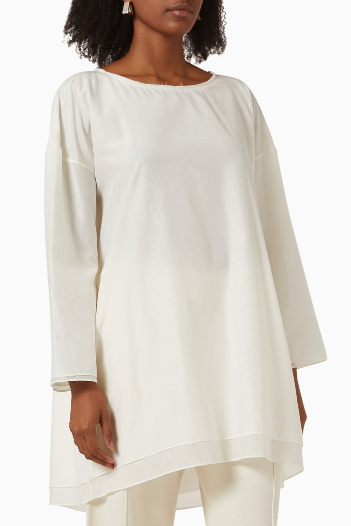 

Pamul Top in Cotton Blend, White