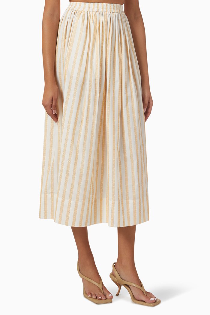 

Maxwell Midi Skirt in Cotton, Yellow