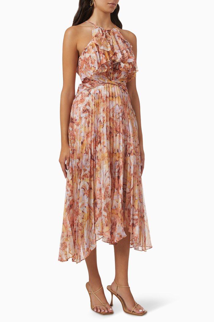 

Catherine Pleated Midi Dress, Purple
