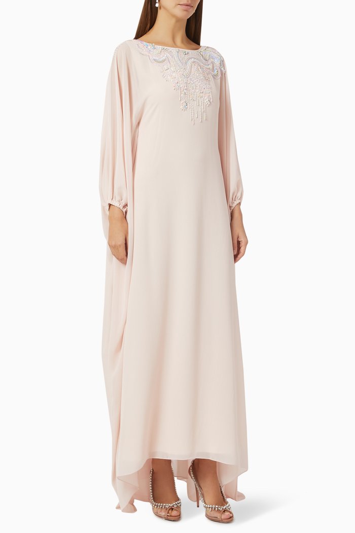 

Bharaini Embellished Dress in Chiffon, Pink