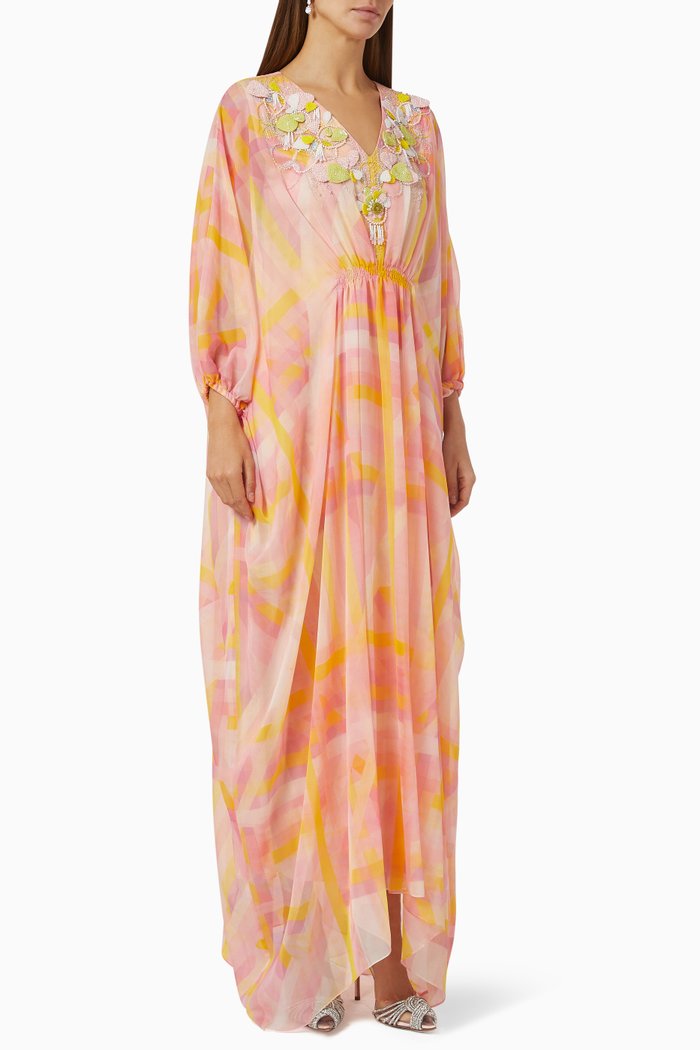

Dream Catcher Embroidered Dress in Linen, Pink